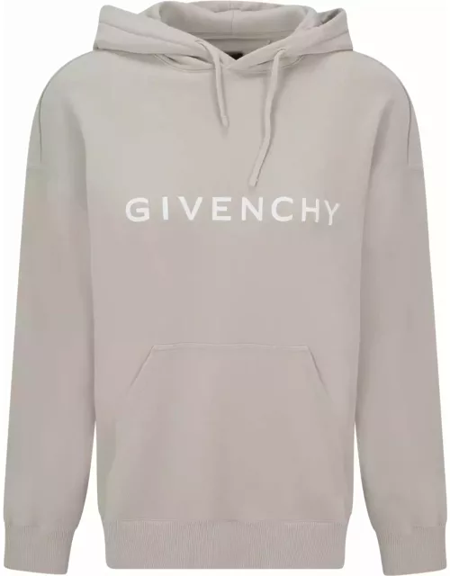 Givenchy Archetype Hoodie In Clay Gauzed Fabric