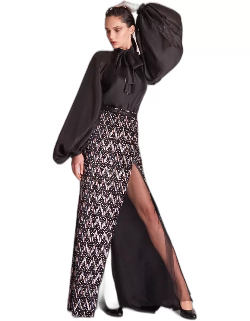 Gatti Nolli by Marwan Long Sleeve Top and Embellished Skirt