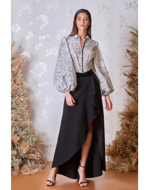Gatti Nolli by Marwan Long Sleeve Top and Slit Skirt