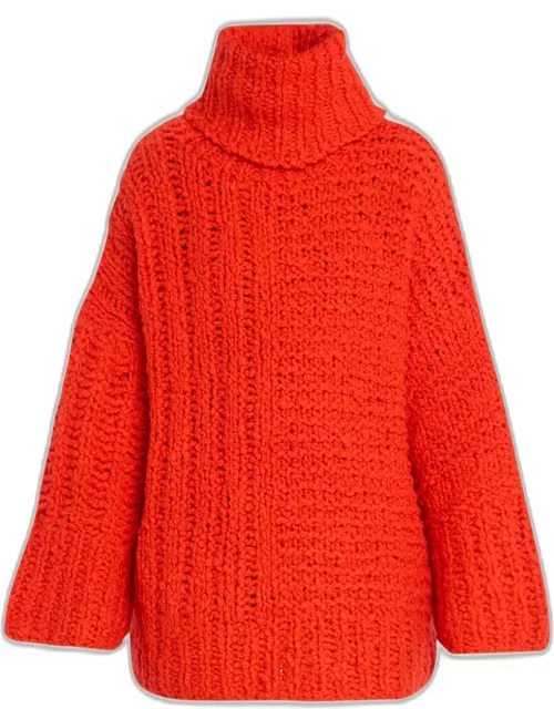 Giant Hand-Knit Turtleneck Sweater