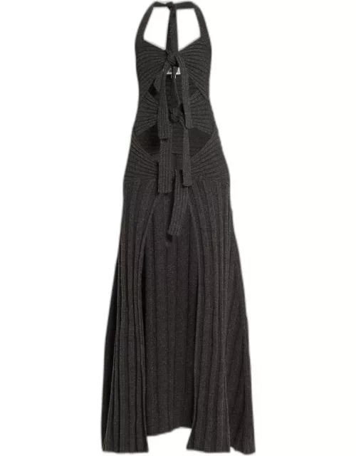 Triple Tie-Front Ribbed Maxi Top