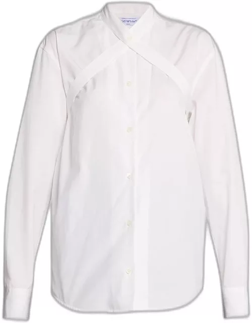 Poplin Cross-Belt Button-Front Shirt