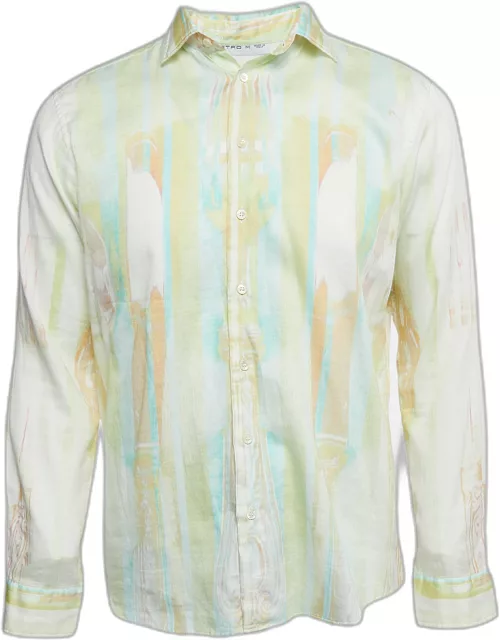 Etro Multicolor Print Cotton Button Front Full Sleeve Shirt