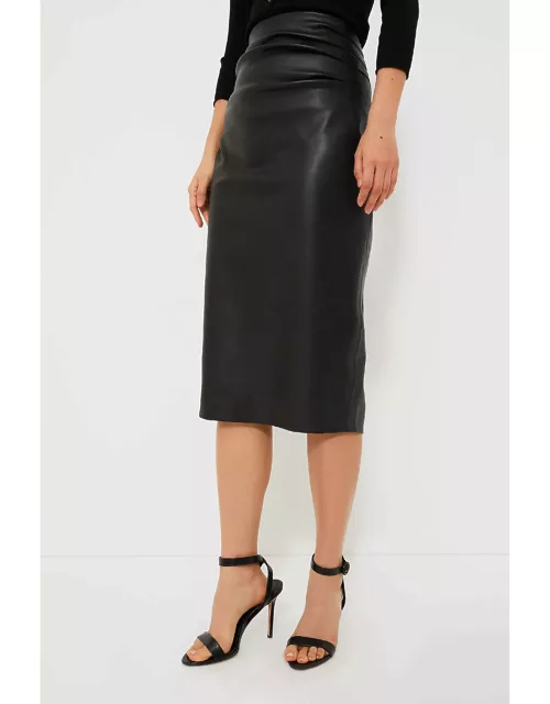 Black Leather Monica Midi Skirt