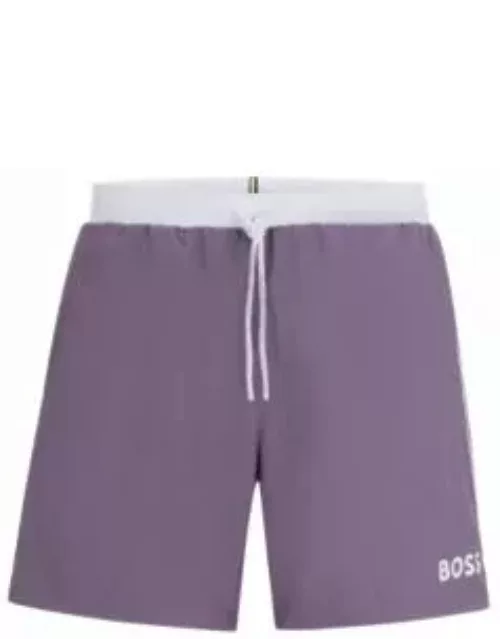 Contrast-logo swim shorts- Purple Men's Swim Short