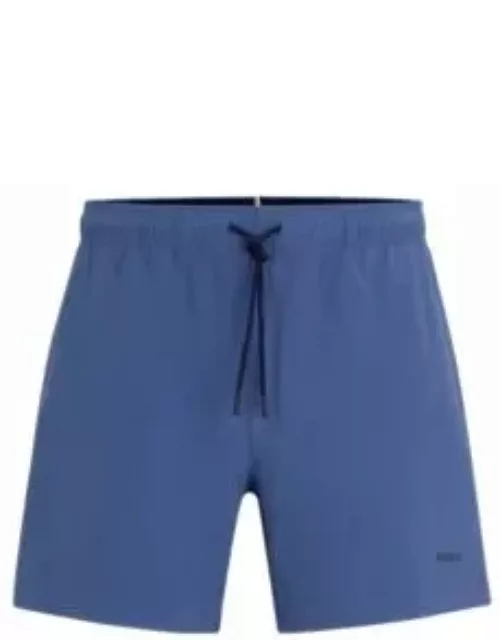 Quick-drying swim shorts with logo print- Dark Blue Men's Swim Short