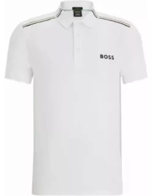 BOSS x Matteo Berrettini slim-fit polo shirt with signature stripes- White Men's Polo Shirt