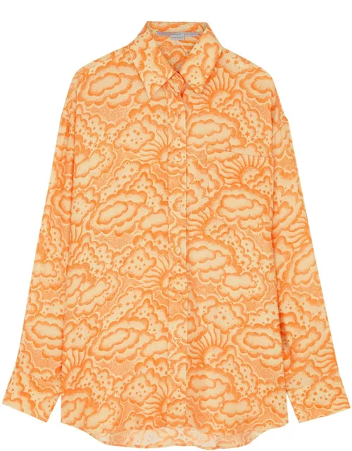 Stella Mccartney Cloud-print Silk Shirt - Orange - 44 (UK12 / M)