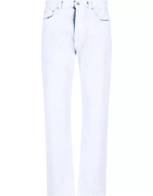 Maison Margiela Straight Jeans With Coated Design
