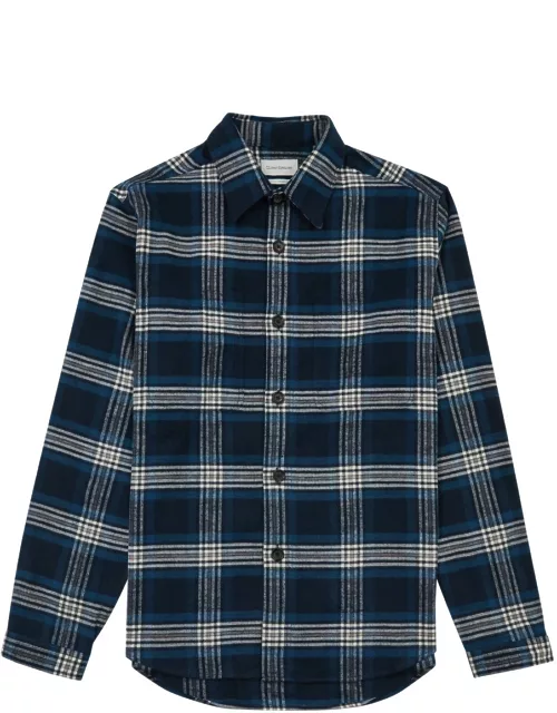 Oliver Spencer Treviscoe Checked Flannel Shirt - Navy