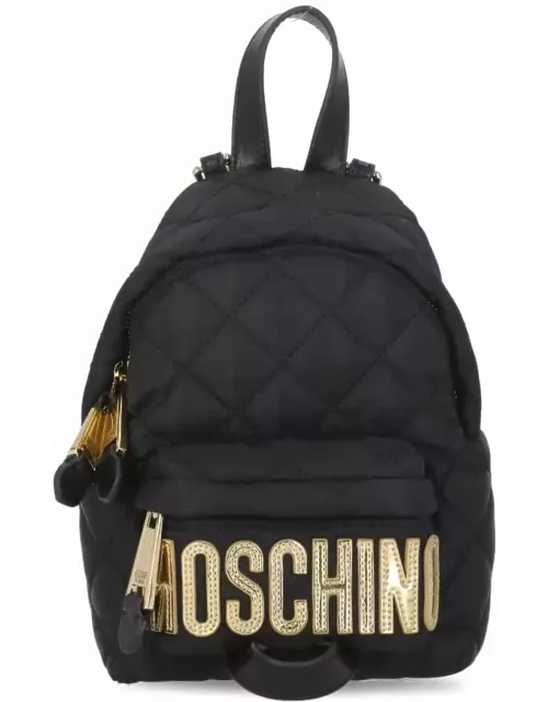 Moschino Mini Quilted Backpack With Logo