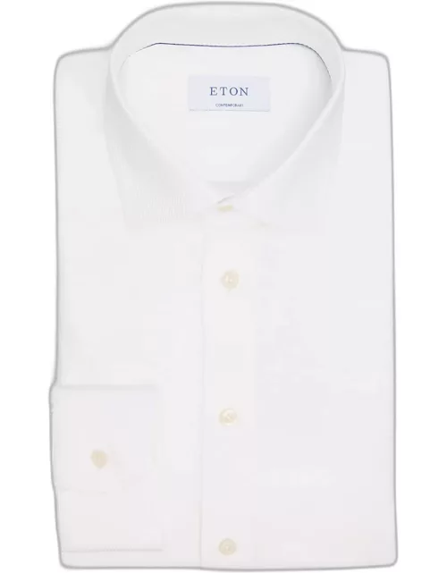 Men's Contemporary-Fit Cotton Twill Dress Shirt