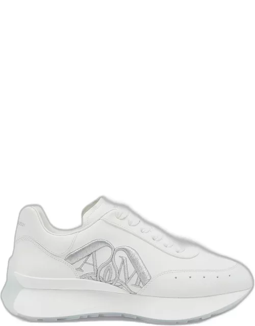 Sprint Leather Embroidered Logo Sneaker