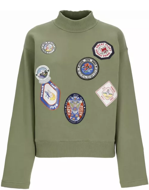 Kenzo Badges Patch Knitted High-neck Sweatshirt