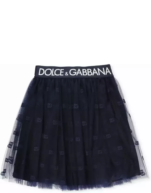 Dolce & Gabbana Tulle Skirt With Monogra