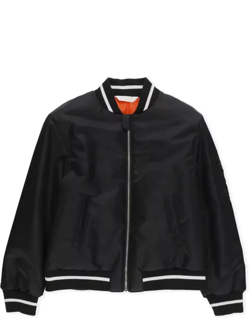 Palm Angels Bomber Jacket With Curved Logo