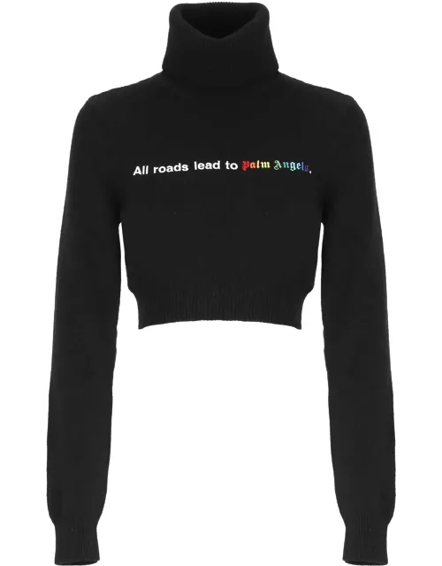 Palm Angels All Roads Cropped Sweater