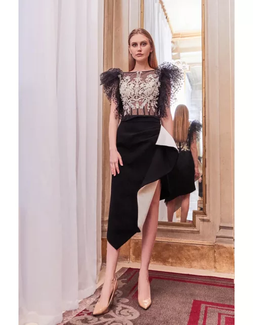 Gatti Nolli by Marwan Sleeveless Top and Side Slit Skirt