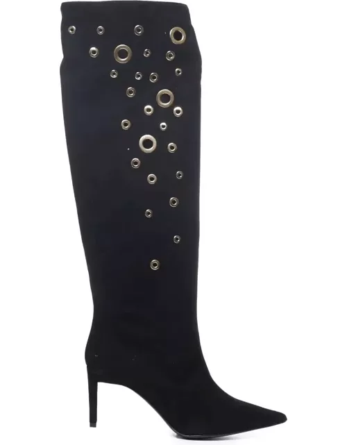 Pinko Embellished Holes Eco-suede Boot