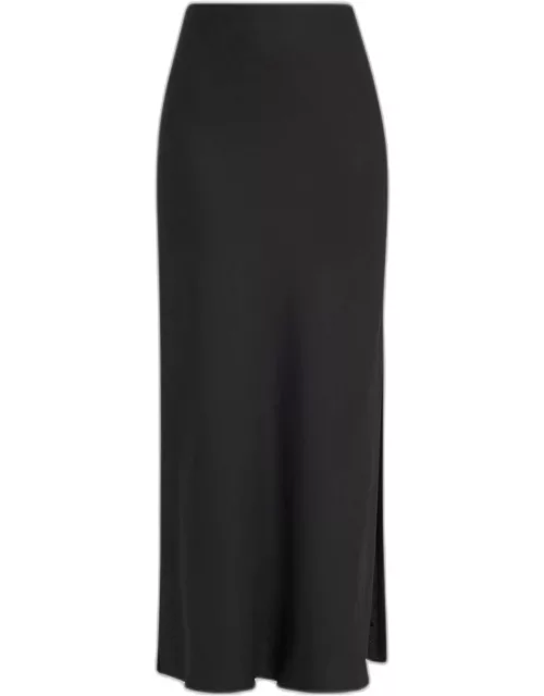 Linen Maxi Skirt with Side Slit