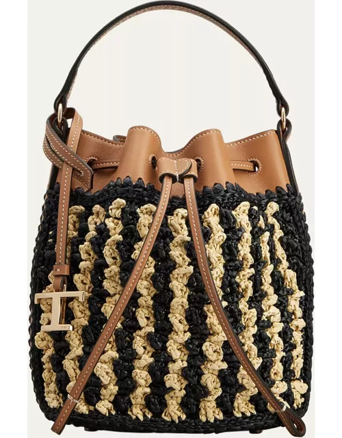 Micro Striped Crochet Bucket Bag