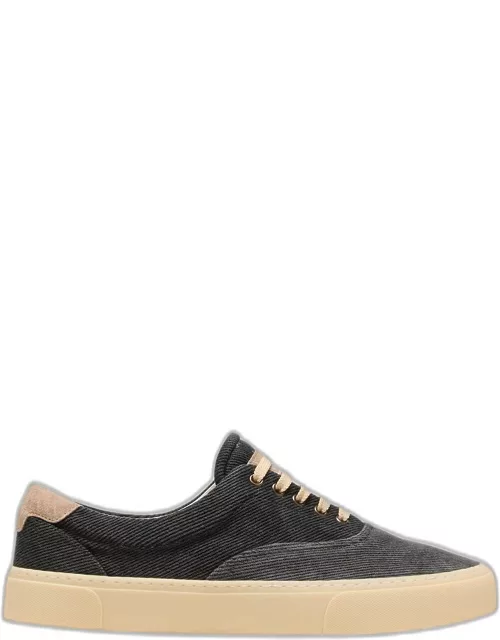 Men's Textile and Suede Low-Top Sneaker