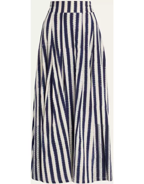 Flaminia Ikat Stripe Maxi Skirt