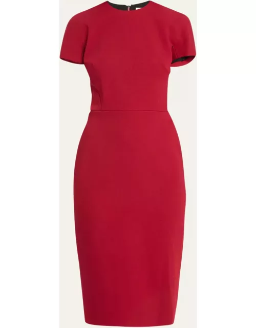 T-Shirt Fitted Midi Dress with Back Zipper