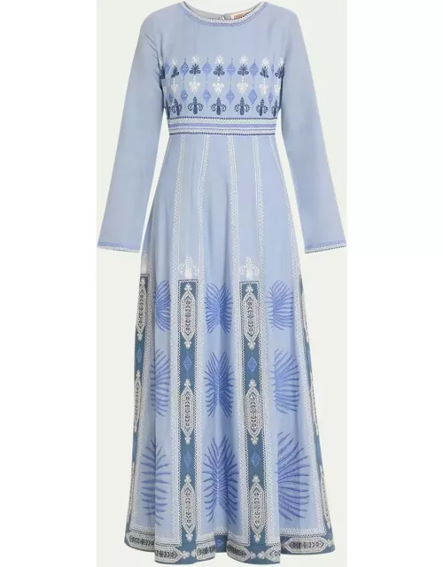 Tracey Chios Embroidered Linen Dres