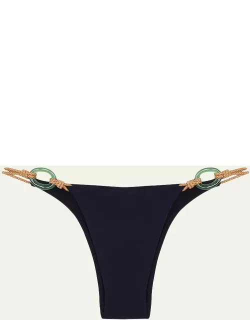 Solid Tuane Detail Brazilian Bikini Bottom