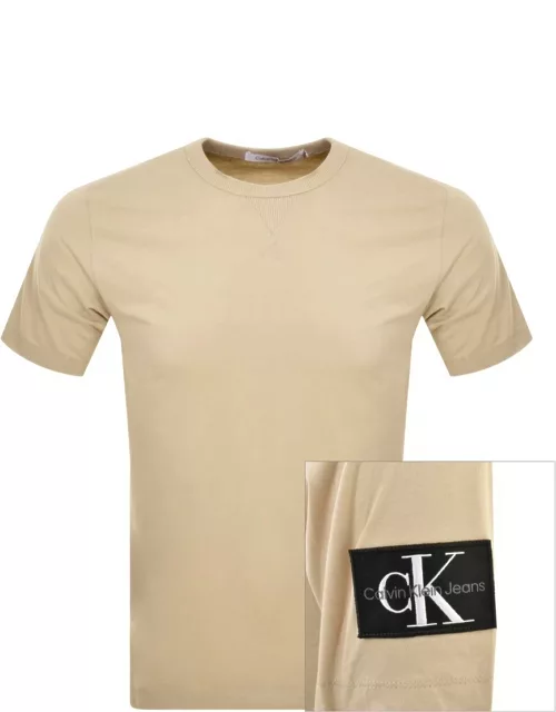 Calvin Klein Jeans Logo T Shirt Beige