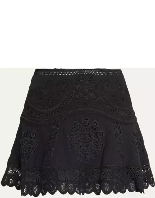 Lainey Bagatelle Embroidered Lace MIni Skirt