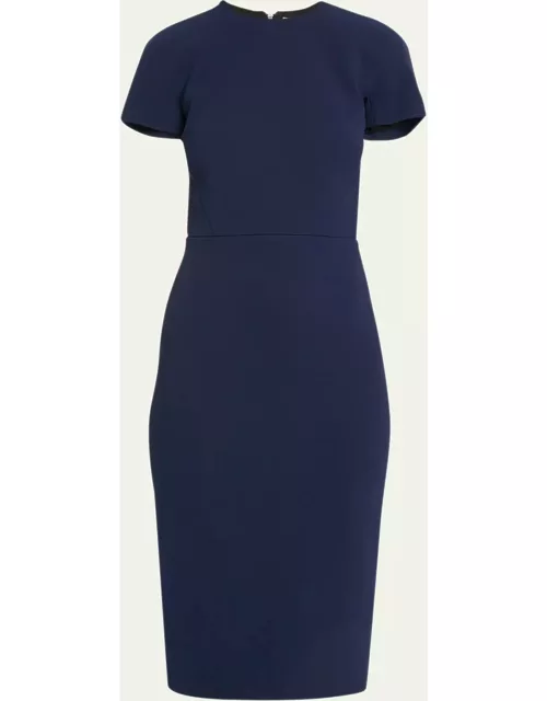 T-Shirt Fitted Midi Dress with Back Zipper