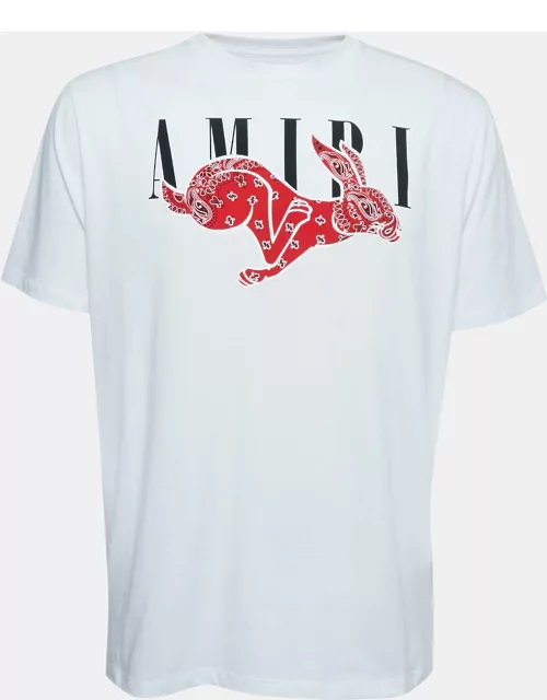Amiri Black Cotton Bandana Rabbit Logo T-Shirt