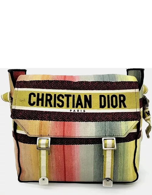 Christian Dior Multicolor Canvas Embroidered Dioraura Messenger
