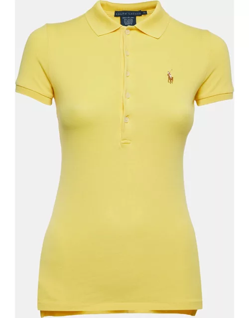 Ralph Lauren Yellow Logo Embroidered Cotton Short Sleeve Polo T-Shirt