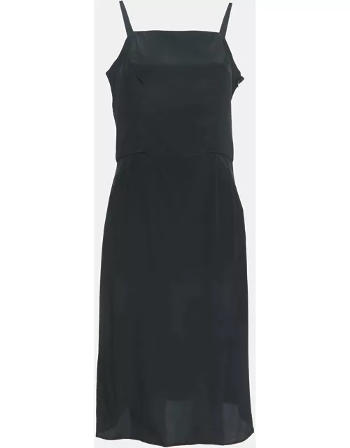 Balenciaga Black Crepe Strappy Midi Dress