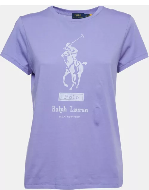 Polo Ralph Lauren Purple Logo Print Cotton Short Sleeve T-Shirt
