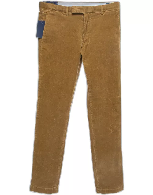 Polo Ralph Lauren Brown Corduroy Stretch Slim Fit Trousers L Waist 31"