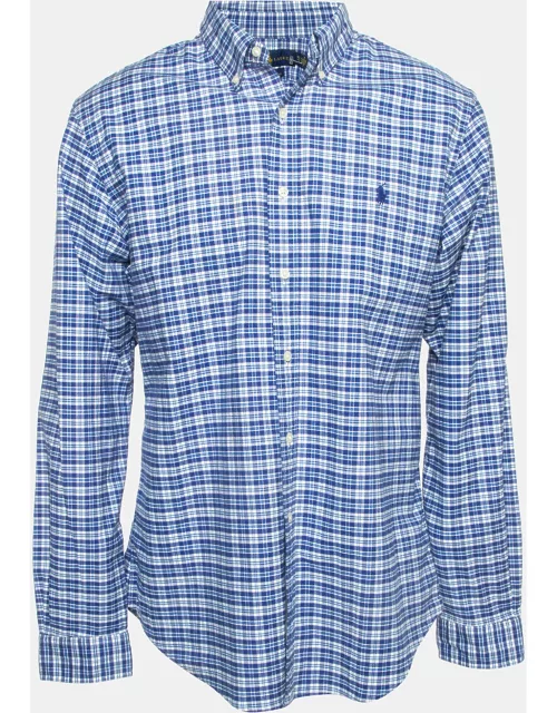 Ralph Lauren Blue Checked Cotton Button Down Full Sleeve Shirt