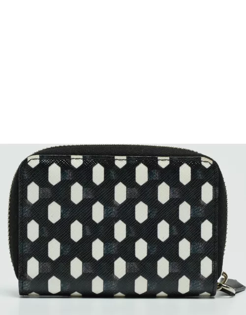 Givenchy Black/White Graphic Print Coated Canvas Zip Around Wallet