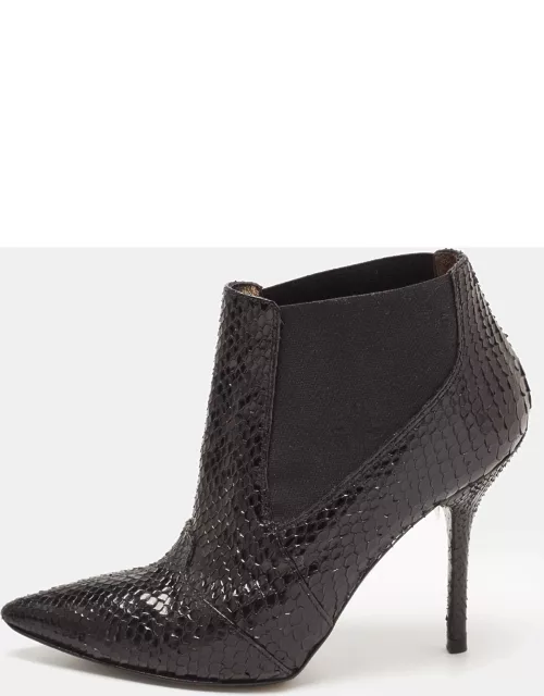 Dolce and Gabbana Black Python Ankle Boot