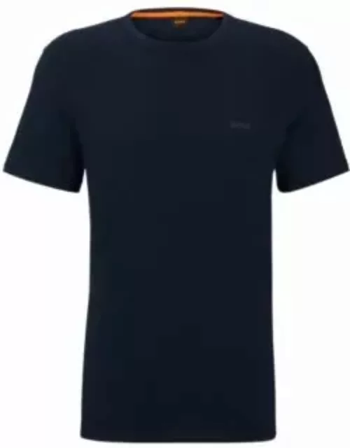 Slub-cotton T-shirt with logo detail- Dark Blue Men's T-Shirt