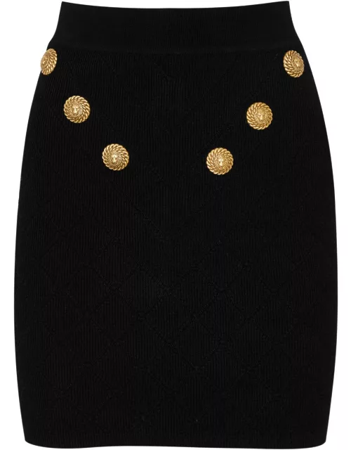 Balmain Ribbed-knit Mini Skirt - Black - 36 (UK8 / S)