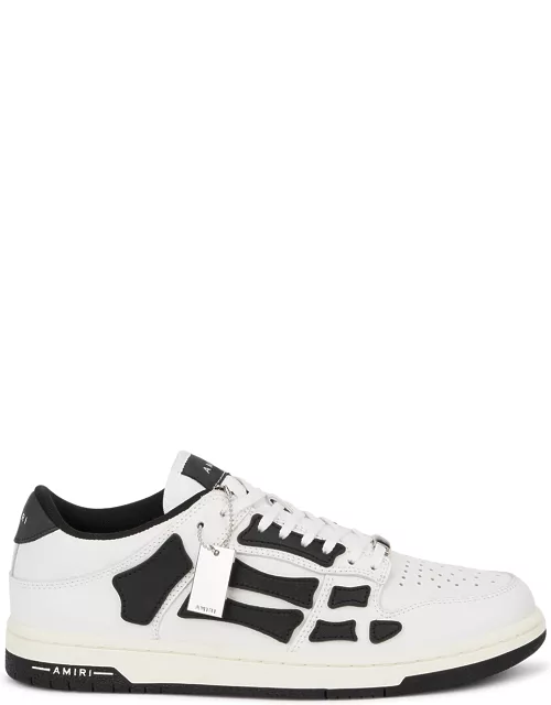 Amiri Skel Monochrome Leather Sneakers, Sneakers, White, Leather - White And Black