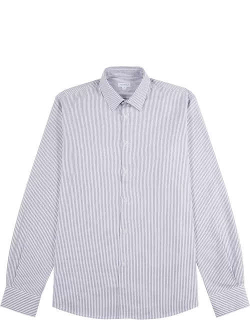 Sunspel Striped Cotton Oxford Shirt - Blue