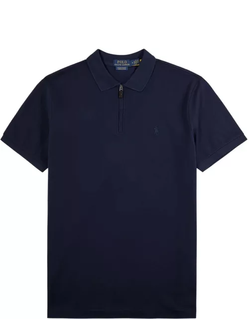 Polo Ralph Lauren Logo-embroidered Stretch-cotton Polo Shirt - Navy