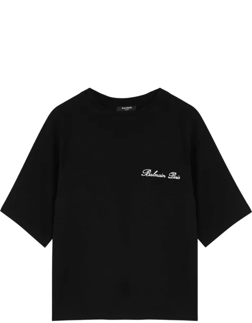 Balmain Logo-embroidered Cotton T-shirt - Black And White - S (UK8-10 / S)