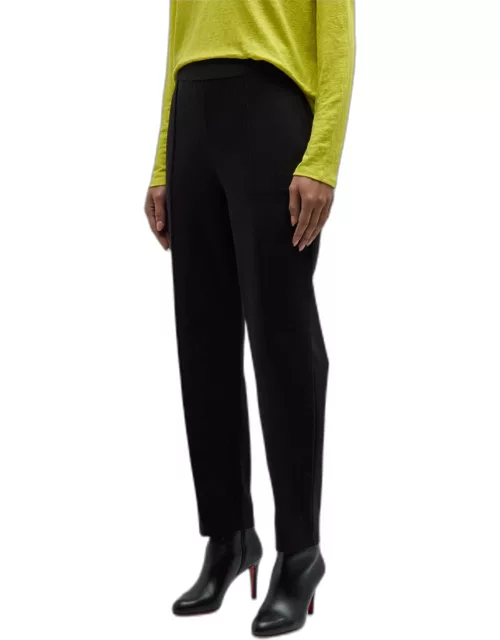 Tapered Pintuck Flex Ponte Ankle Pant