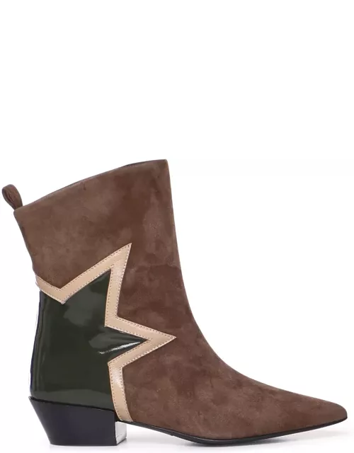Marc Ellis Suede Texan Boot With Star